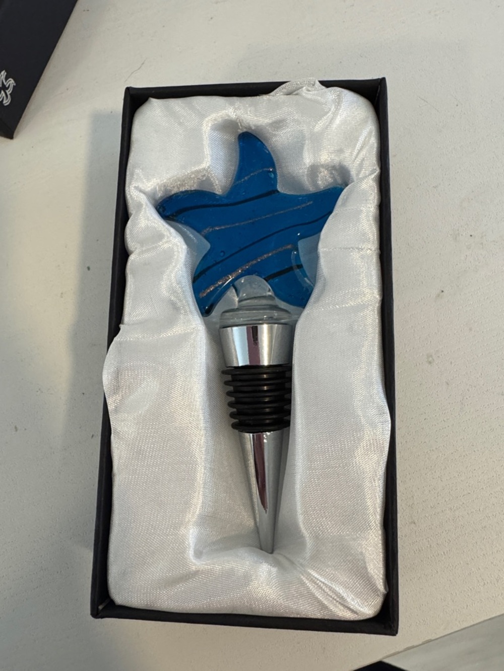 Murano Glass Blue Starfish Wine Bottle Stopper NIB